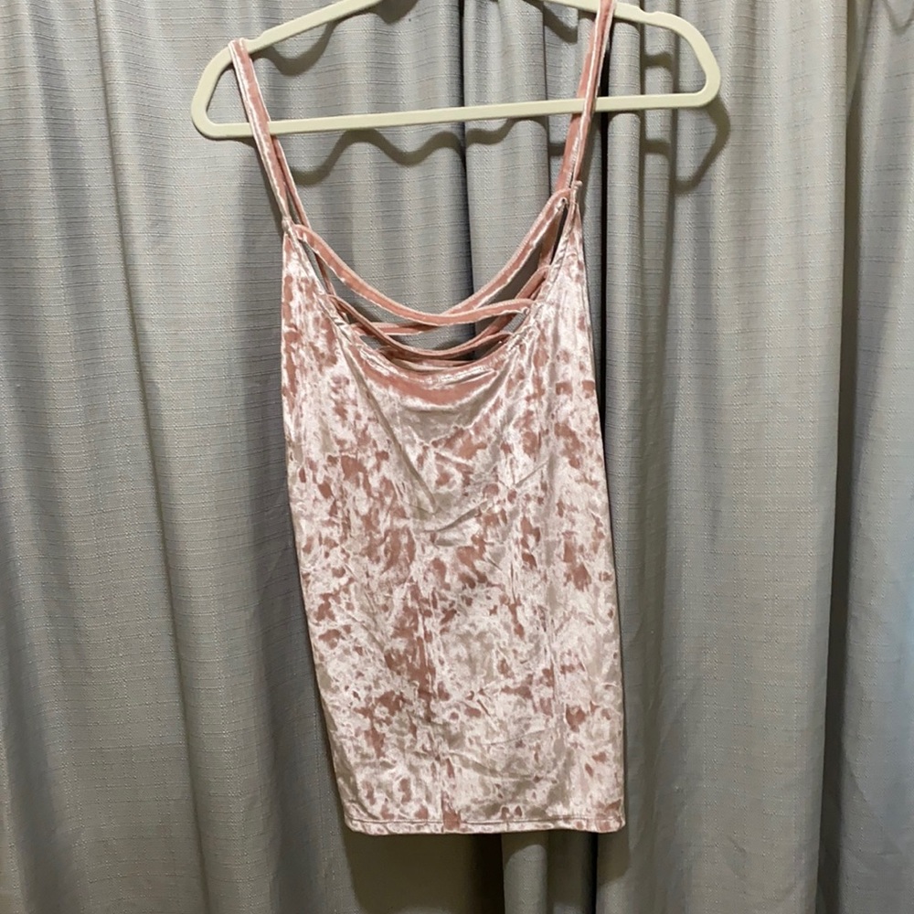 NWOT Crushed Velvet Baby Pink Cami